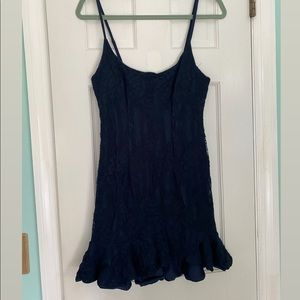 Navy lace mini dress